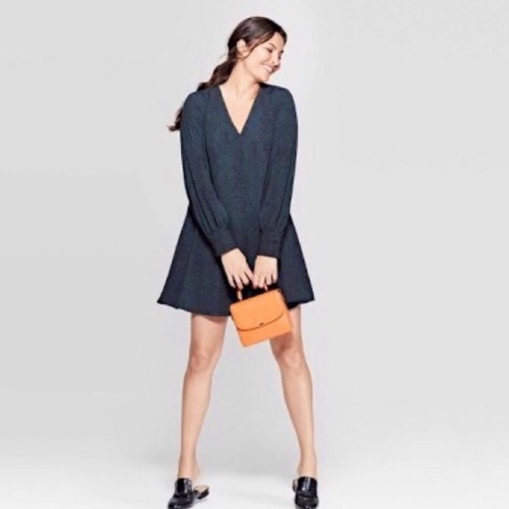 V neck snakeskin long sleeve dress A New Day